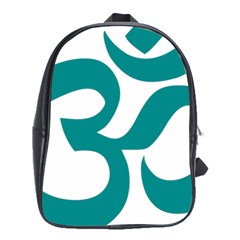 Hindu Om Symbol (dark Cyan) School Bags (xl)  by abbeyz71