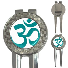 Hindu Om Symbol (dark Cyan) 3-in-1 Golf Divots by abbeyz71