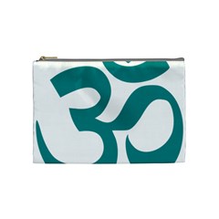 Hindu Om Symbol (dark Cyan) Cosmetic Bag (medium)  by abbeyz71