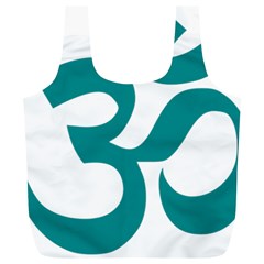 Hindu Om Symbol (dark Cyan) Full Print Recycle Bags (l)  by abbeyz71