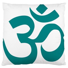 Hindu Om Symbol (dark Cyan) Standard Flano Cushion Case (one Side) by abbeyz71