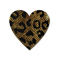 Metallic Snake Skin Pattern Heart Magnet