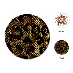 Metallic Snake Skin Pattern Playing Cards (Round) 