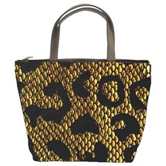 Metallic Snake Skin Pattern Bucket Bags