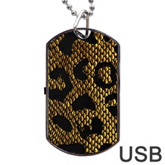 Metallic Snake Skin Pattern Dog Tag USB Flash (One Side)