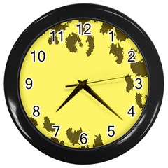 Banner Polkadot Yellow Grey Spot Wall Clocks (black)