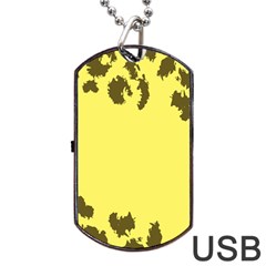 Banner Polkadot Yellow Grey Spot Dog Tag Usb Flash (two Sides)