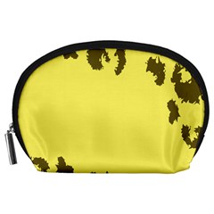 Banner Polkadot Yellow Grey Spot Accessory Pouches (large)  by Mariart