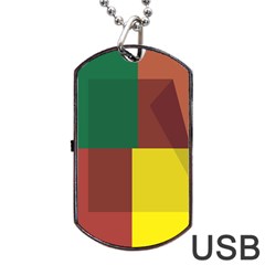 Albers Out Plaid Green Pink Yellow Red Line Dog Tag Usb Flash (one Side)