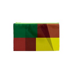 Albers Out Plaid Green Pink Yellow Red Line Cosmetic Bag (xs) by Mariart