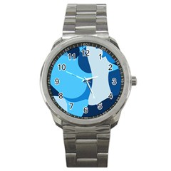 Blue Polka Sport Metal Watch