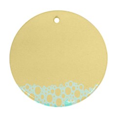 Bubbles Yellow Blue White Polka Ornament (round)