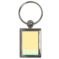 Bubbles Yellow Blue White Polka Key Chains (rectangle)  by Mariart