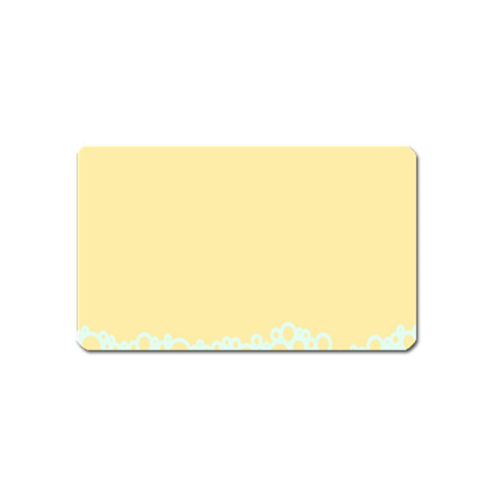 Bubbles Yellow Blue White Polka Magnet (Name Card)