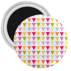 Bunting Triangle Color Rainbow 3  Magnets by Mariart