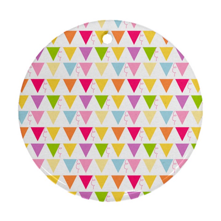 Bunting Triangle Color Rainbow Ornament (Round)