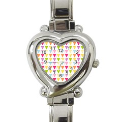 Bunting Triangle Color Rainbow Heart Italian Charm Watch