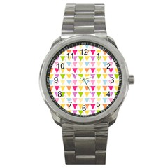 Bunting Triangle Color Rainbow Sport Metal Watch
