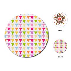 Bunting Triangle Color Rainbow Playing Cards (round)  by Mariart