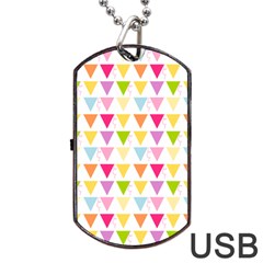 Bunting Triangle Color Rainbow Dog Tag Usb Flash (two Sides)