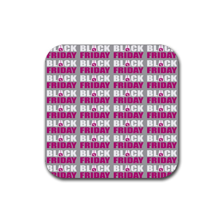 Black Friday Sale White Pink Disc Rubber Coaster (Square) 