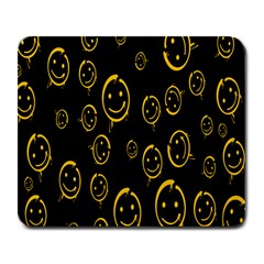 Face Smile Bored Mask Yellow Black Large Mousepads by Mariart