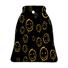 Face Smile Bored Mask Yellow Black Ornament (bell) by Mariart