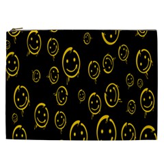 Face Smile Bored Mask Yellow Black Cosmetic Bag (xxl)  by Mariart