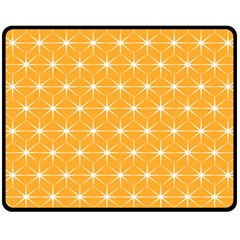 Yellow Stars Iso Line White Fleece Blanket (medium)  by Mariart