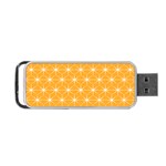 Yellow Stars Iso Line White Portable USB Flash (One Side) Front