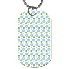 Blue Yellow Star Sunflower Flower Floral Dog Tag (two Sides)