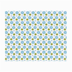 Blue Yellow Star Sunflower Flower Floral Small Glasses Cloth (2-side) by Mariart