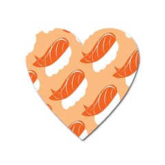Fish Eat Japanese Sushi Heart Magnet