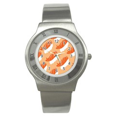 Fish Eat Japanese Sushi Stainless Steel Watch