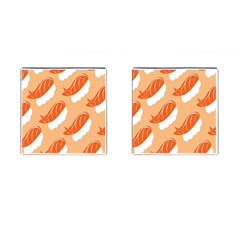 Fish Eat Japanese Sushi Cufflinks (Square)