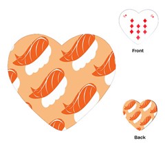 Fish Eat Japanese Sushi Playing Cards (Heart) 