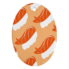 Fish Eat Japanese Sushi Oval Ornament (Two Sides)