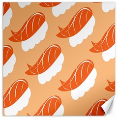 Fish Eat Japanese Sushi Canvas 12  x 12  