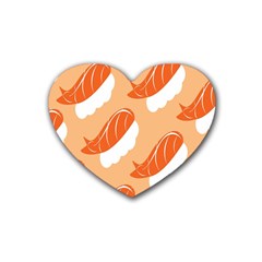 Fish Eat Japanese Sushi Rubber Coaster (Heart) 