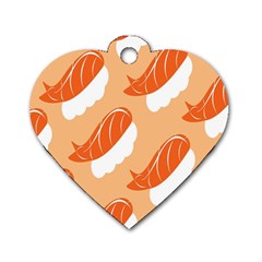 Fish Eat Japanese Sushi Dog Tag Heart (One Side)