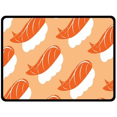 Fish Eat Japanese Sushi Fleece Blanket (Large) 