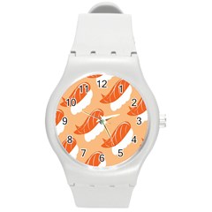 Fish Eat Japanese Sushi Round Plastic Sport Watch (m) by Mariart