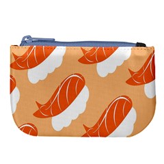 Fish Eat Japanese Sushi Large Coin Purse by Mariart