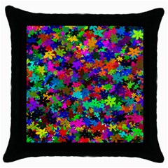 Flowersfloral Star Rainbow Throw Pillow Case (black) by Mariart