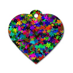 Flowersfloral Star Rainbow Dog Tag Heart (two Sides) by Mariart