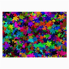 Flowersfloral Star Rainbow Large Glasses Cloth (2-side) by Mariart