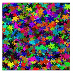 Flowersfloral Star Rainbow Large Satin Scarf (square) by Mariart