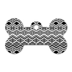 Aztec Design Pattern Dog Tag Bone (One Side)