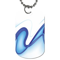 Glittering Abstract Lines Blue Wave Chefron Dog Tag (two Sides)