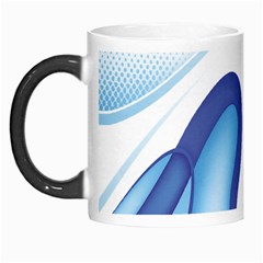 Glittering Abstract Lines Blue Wave Chefron Morph Mugs by Mariart